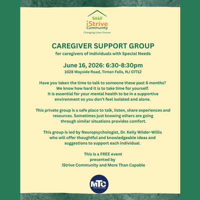 Caregiver Support Group - for Caregivers of Individuals with Special Needs